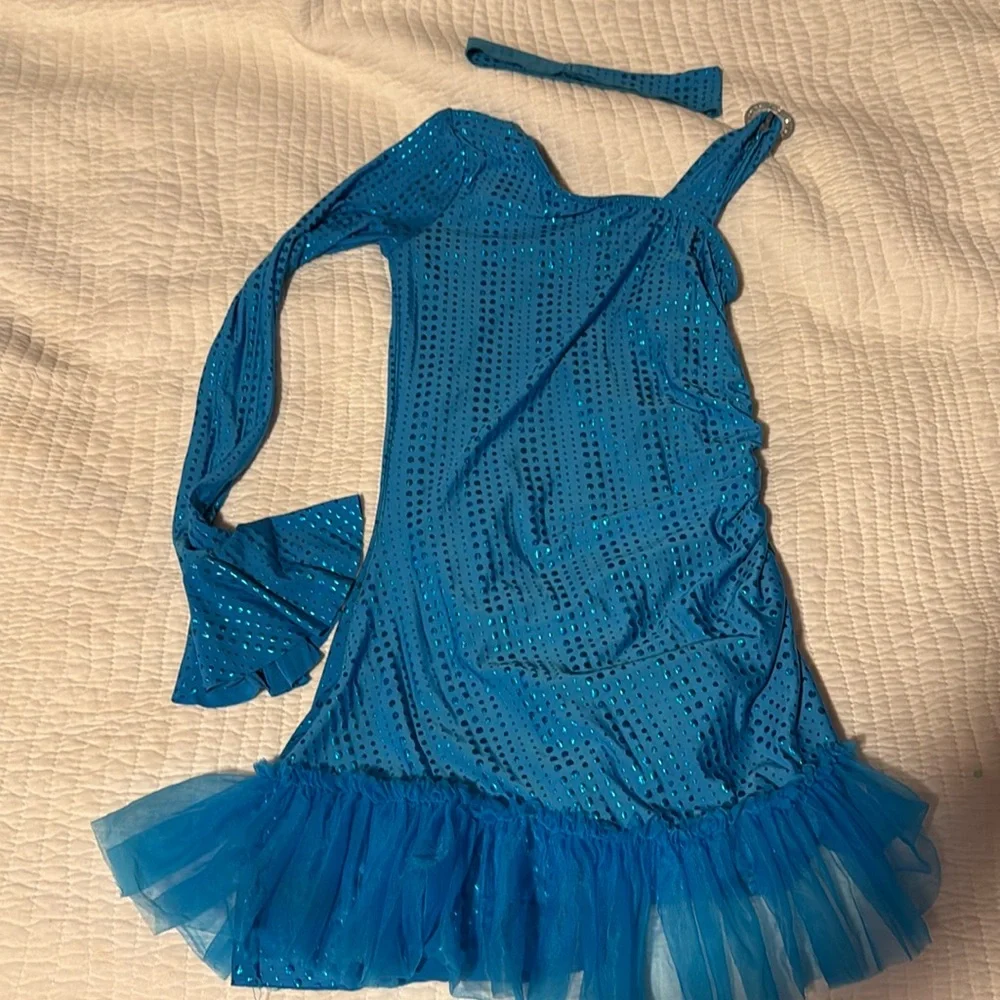 Teal kids dance dress